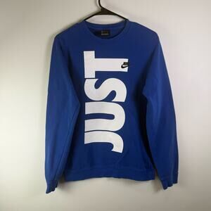 Nike Sweater Adult Size Small Blue Crewneck Sweatshirt Pullover Just Do It